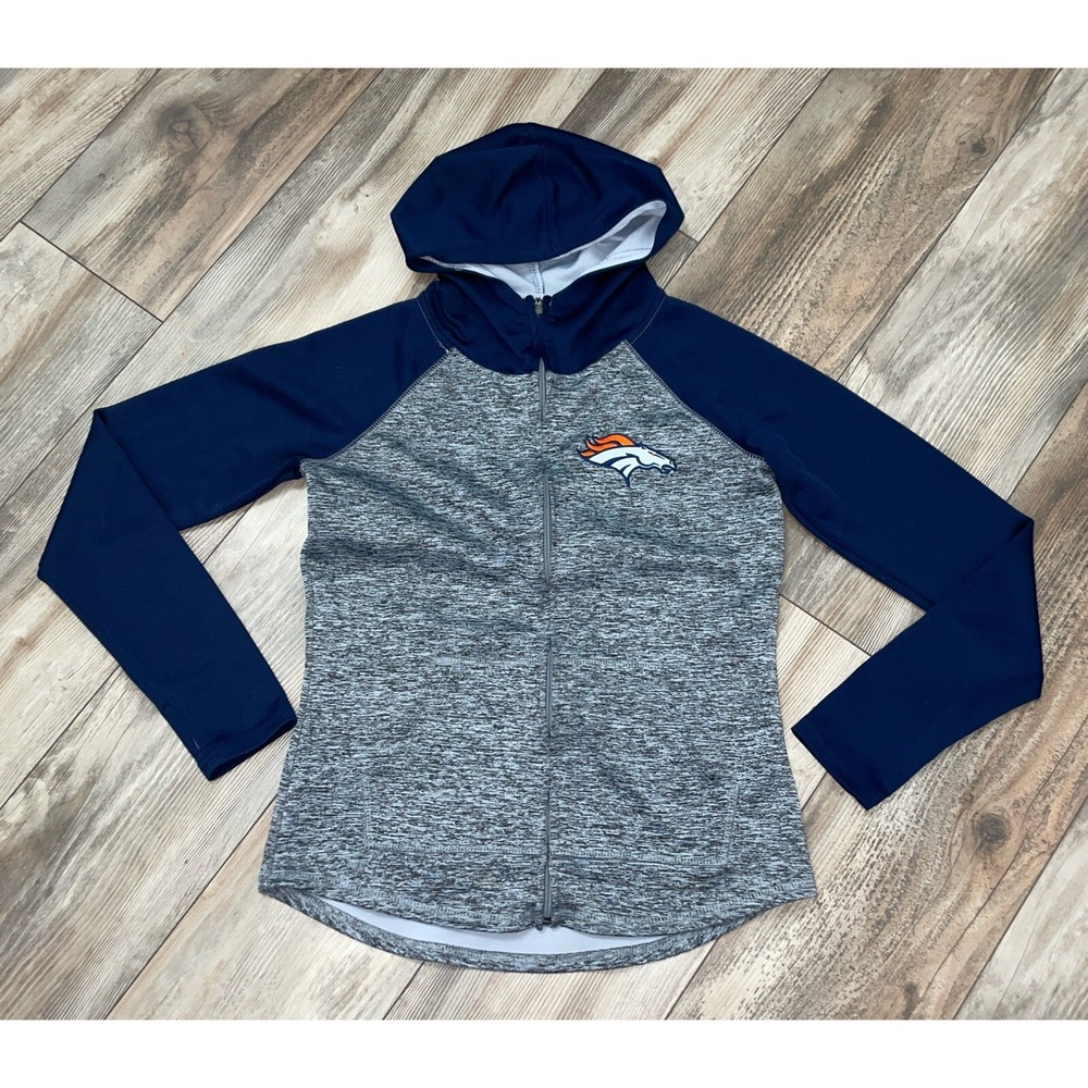 Denver Broncos Hoodie - Womens Small - Zip Up Hoodie-NFL Team‎ Apparel